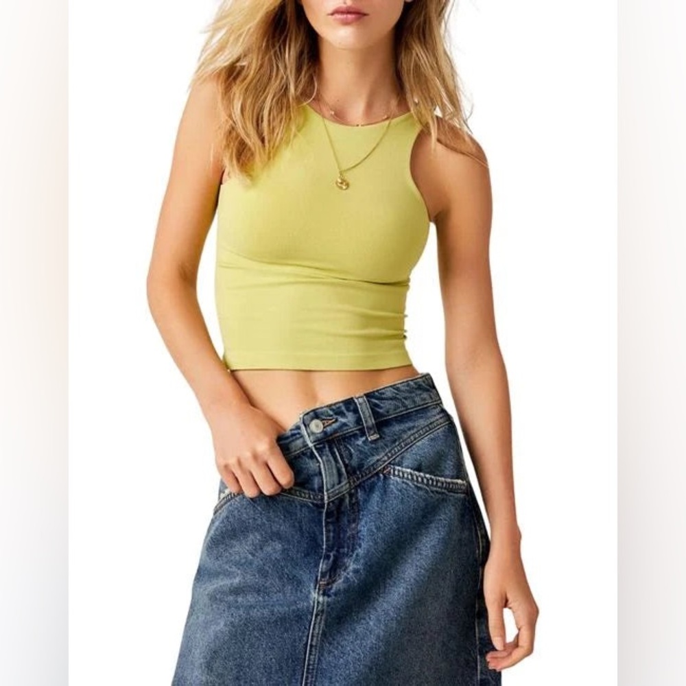 Free People Clean Lines Crop Tank - x-small/small - Palm Leaf